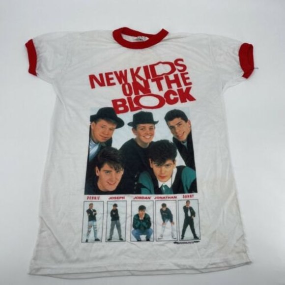 kiki Other - Vintage 1989 New Kids On The Block Rock Nites Ringer Sleep T Shirt